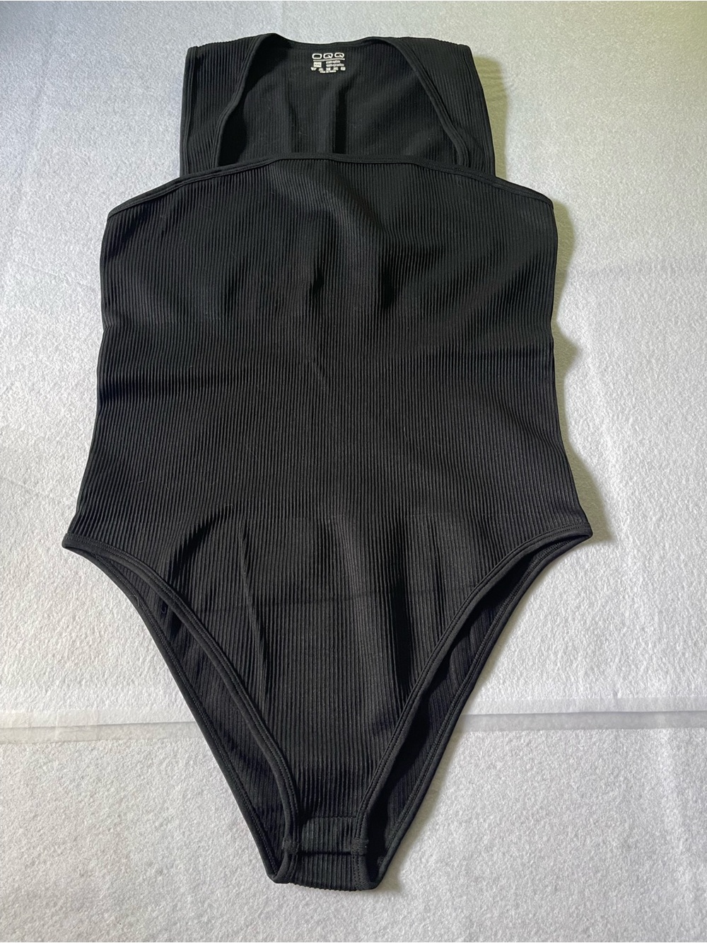 NWOT’S OQQ Ribbed Black Bodysuit Tank for Women - Classic Scoop Neck